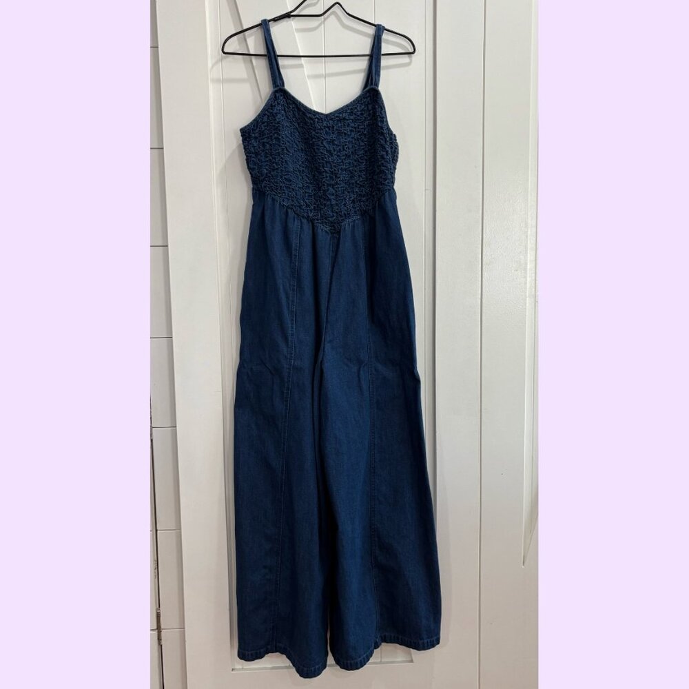 American Eagle Outfitters Women's Denim Ruffle Romper